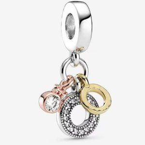 Pandora Triple Monogram & Logo Dangle Charm - New in Bag